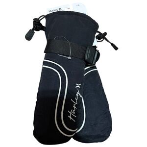 NEW Hurley Snow Mittens Size Small/ Medium Water Resistant Women's Fleece Black